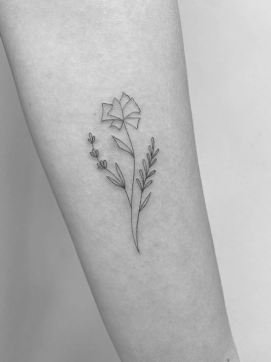 Poppy Sage Lavender Tattoo