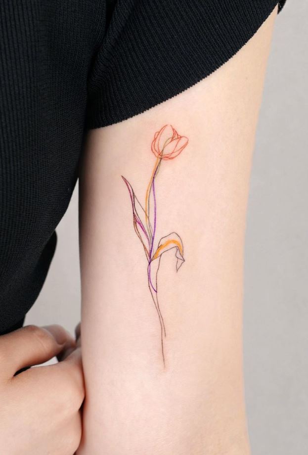 Tulip Drawing Tattoo