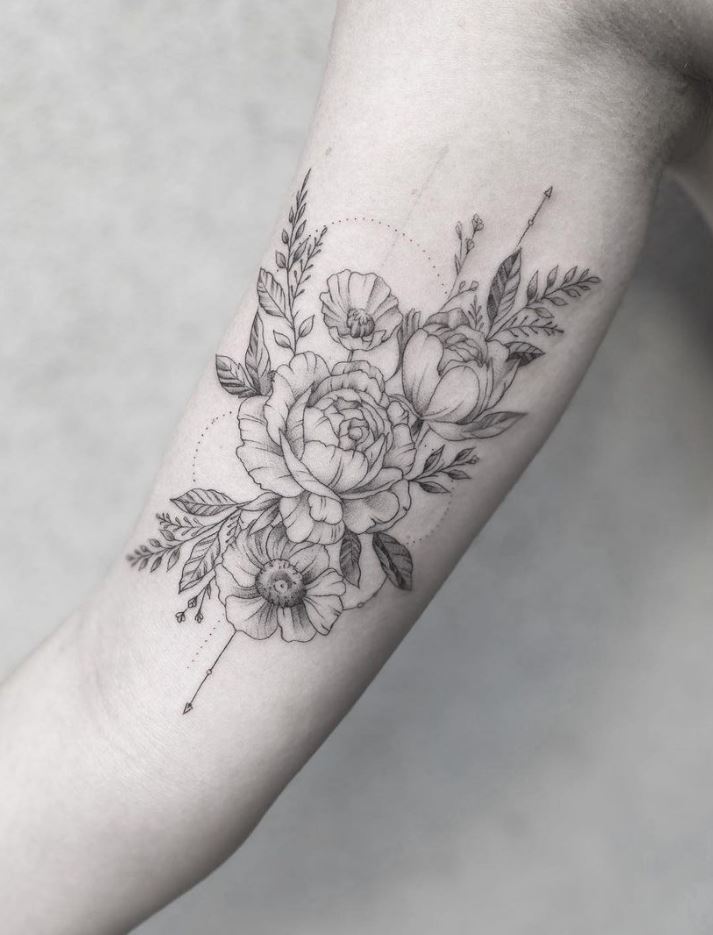 Outstanding Flowers Tattoo