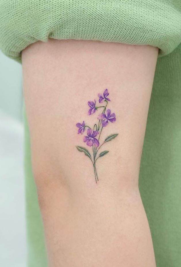 Purple Flowers Tattoo