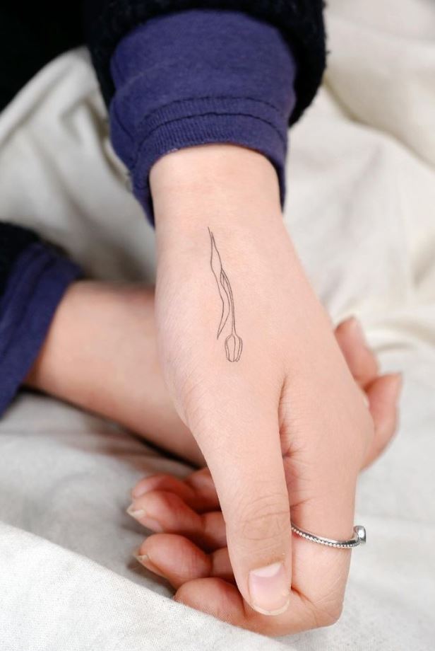 Small Tulip Tattoo