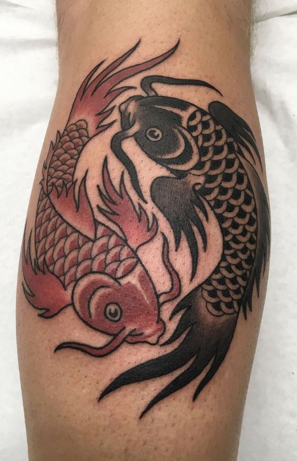 Yin Yang Kois Fish Tattoo