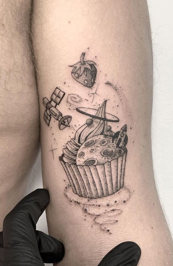 Space Cupcake Tattoo